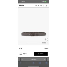 펜디 남성 양면 FF 패턴 가죽 벨트 001-176616