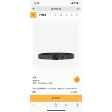 펜디 남성용 양면 FF 패턴 벨트 001-176624
