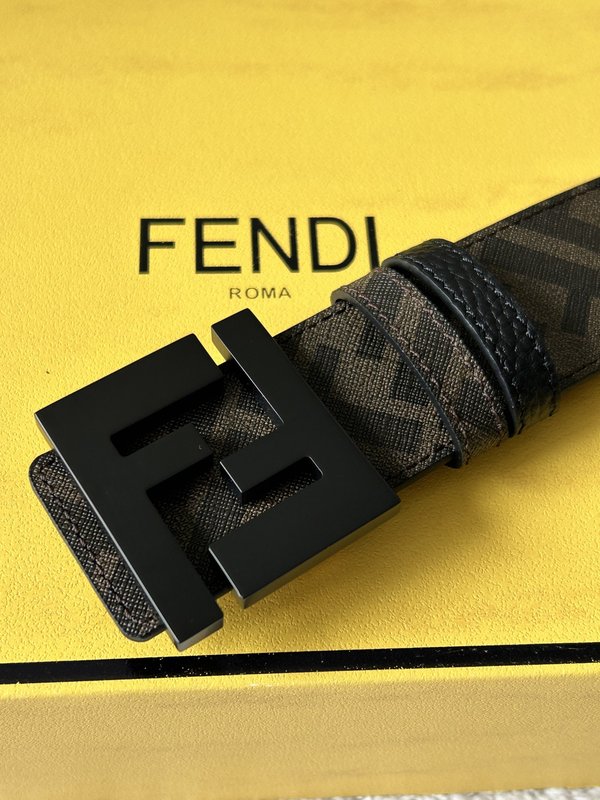 펜디 남성용 양면 FF 패턴 벨트 4.0cm 너비 001-176625