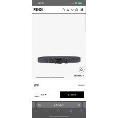 펜디 남성용 양면 FF 패턴 가죽 벨트 001-176638