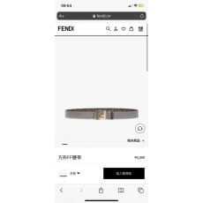 펜디 남성용 양면 FF 패턴 벨트 001-176656