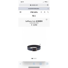 프라다 남성 양면 가죽 벨트 001-176702