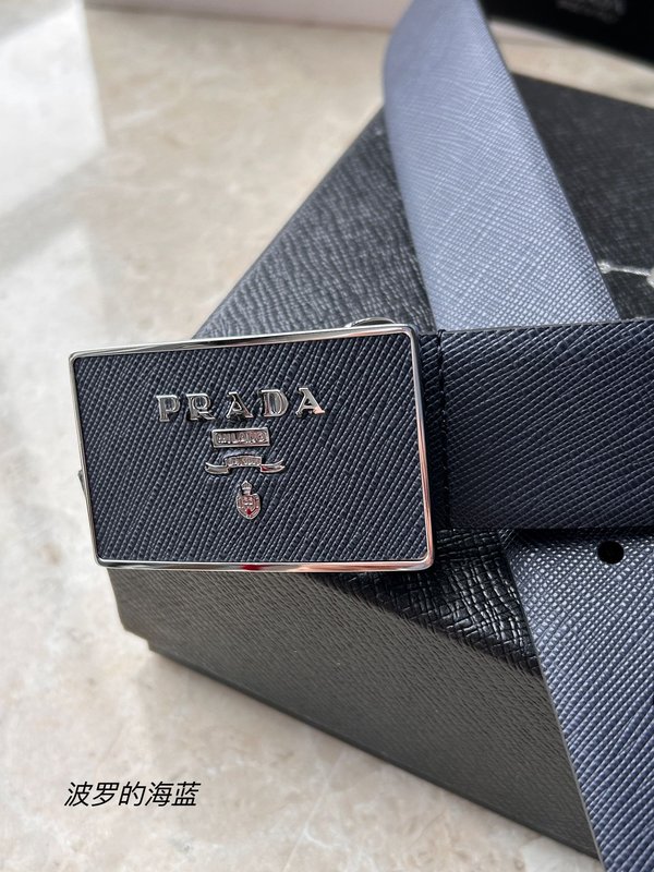 프라다 PRADA 사피아노 가죽 벨트 블랙 001-176717
