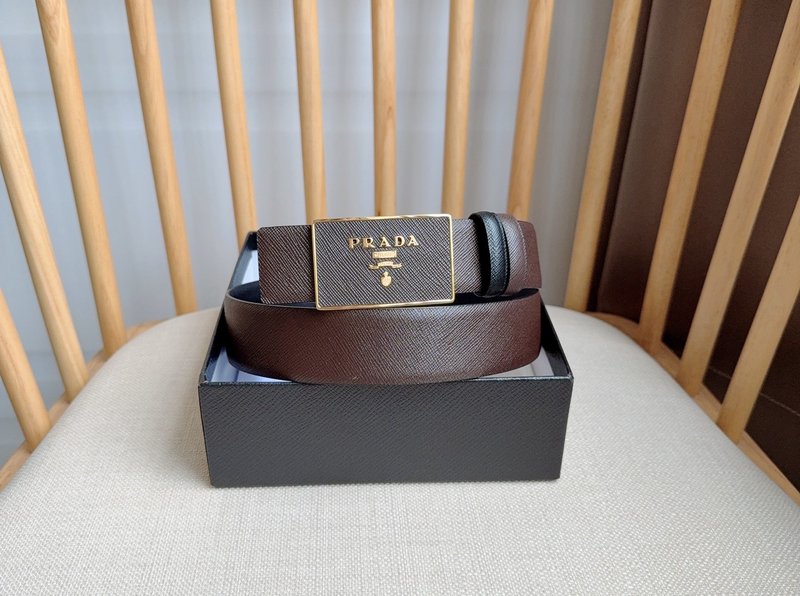 프라다 PRADA 로고 버클 벨트 001-176750