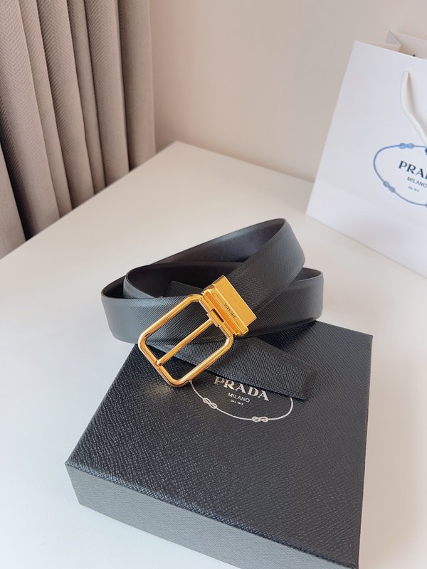 프라다 PRADA 블랙 벨트 35mm 001-176763