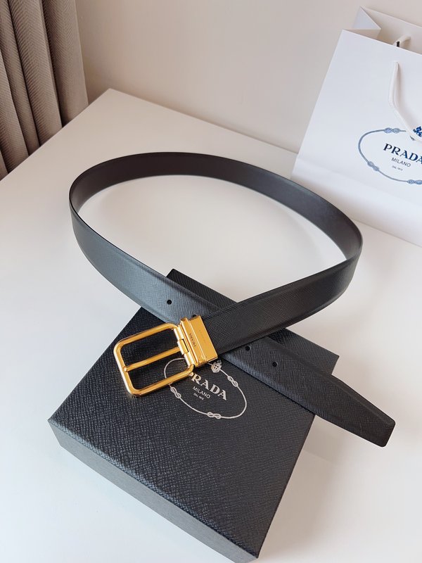 프라다 PRADA 블랙 벨트 35mm 001-176763