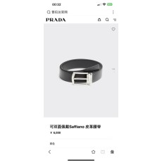 프라다 남성 양면 가죽 벨트 블랙 001-176771