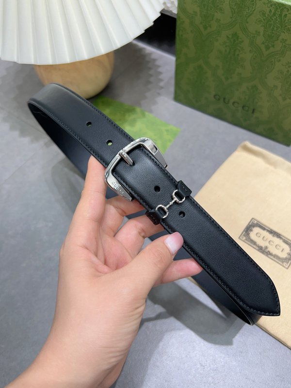 구찌 말비트 버클 블랙 가죽 벨트 001-176958