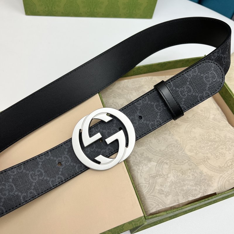 구찌 GG Supreme 블랙 더블 G 벨트 001-176998