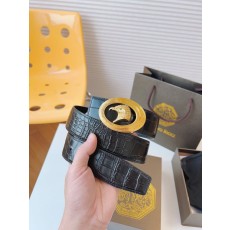 스테파노 리치 남성 블랙 가죽 벨트 001-177075