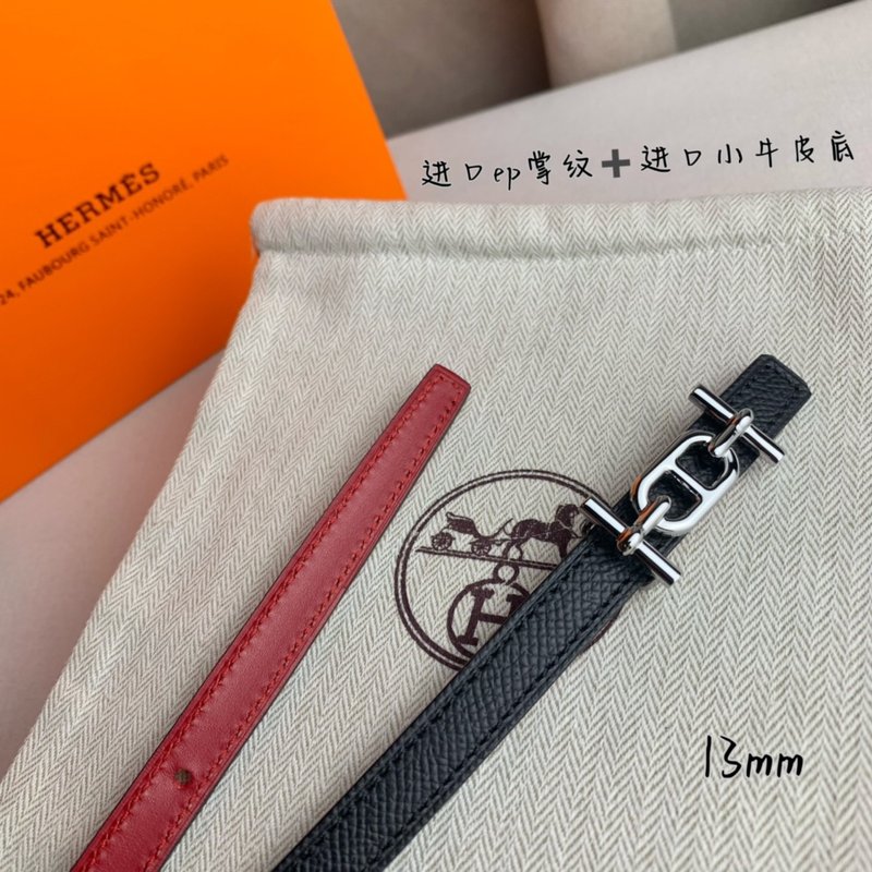 에르메스 여성용 양면 가죽 벨트 H 버클 001-177149