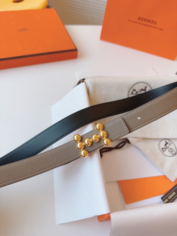 에르메스 양면 소가죽 벨트 24mm 001-177166