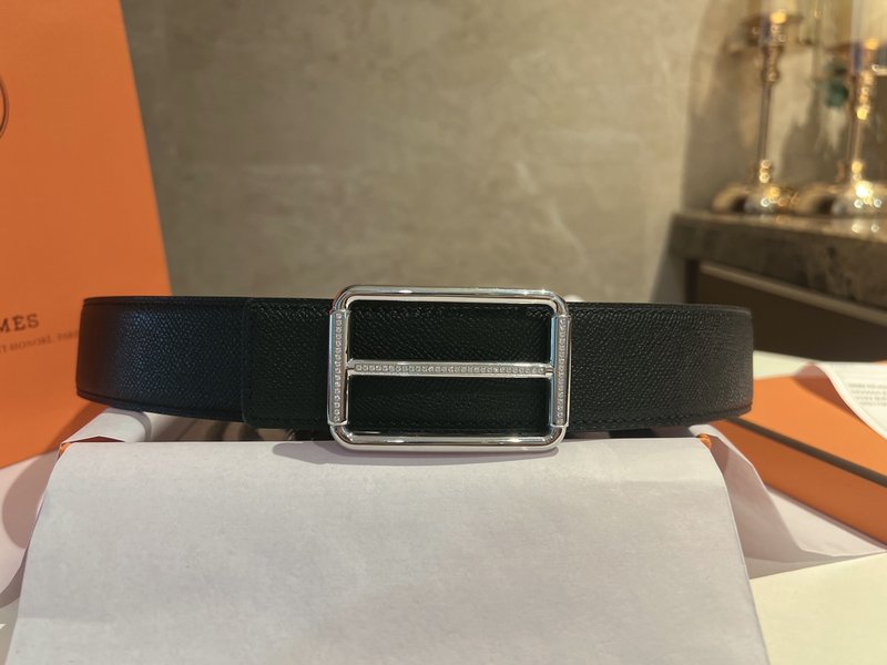 에르메스 블랙 가죽 벨트 3.8cm 폭 001-177177