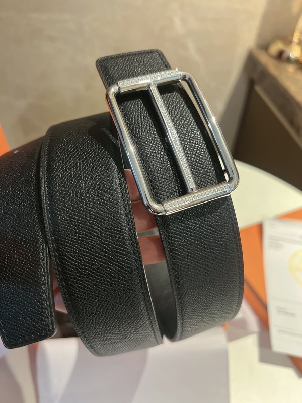 에르메스 블랙 가죽 벨트 3.8cm 폭 001-177177