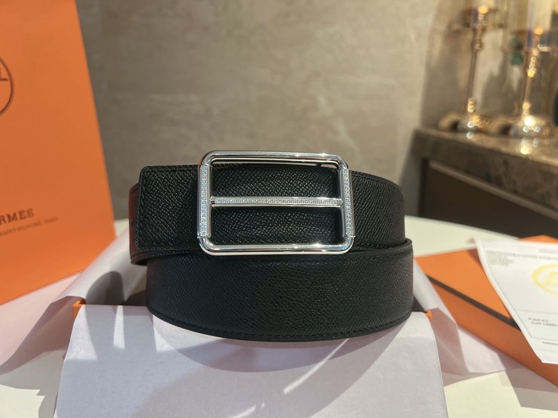 에르메스 블랙 가죽 벨트 3.8cm 폭 001-177177