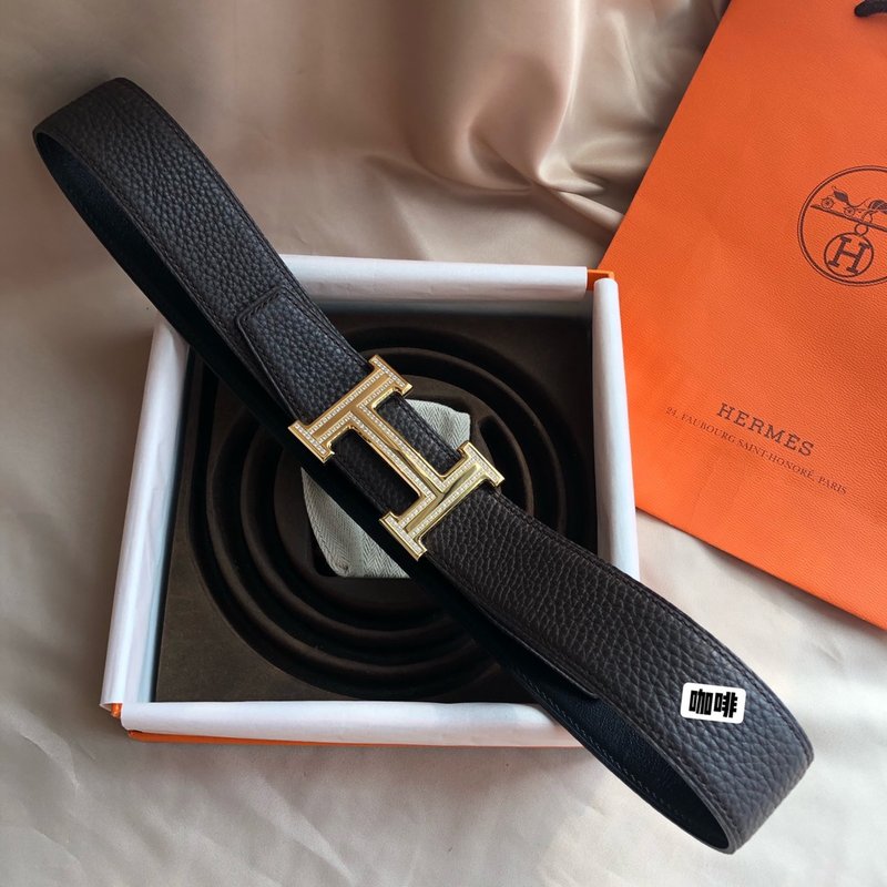 에르메스 남성 양면 가죽 벨트 38mm 스틸 버클 001-177180