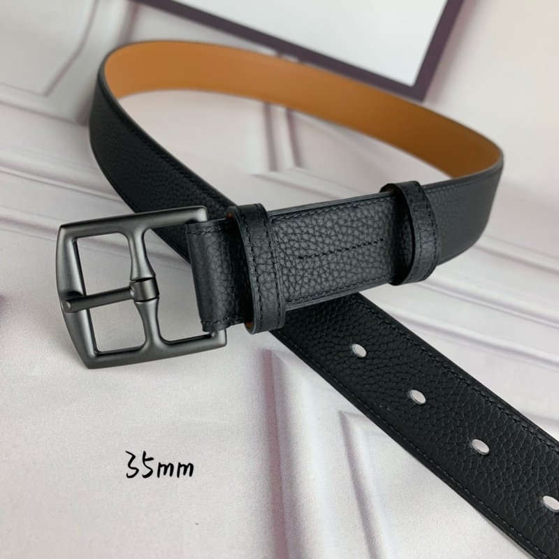 에르메스 블랙 리치 그레인 핀 버클 벨트 001-177216