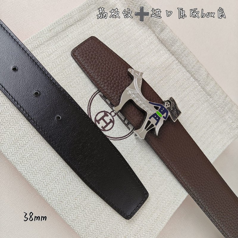 에르메스 양면 소가죽 H 버클 벨트 38mm 001-177223