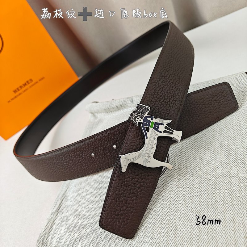 에르메스 양면 소가죽 H 버클 벨트 38mm 001-177223