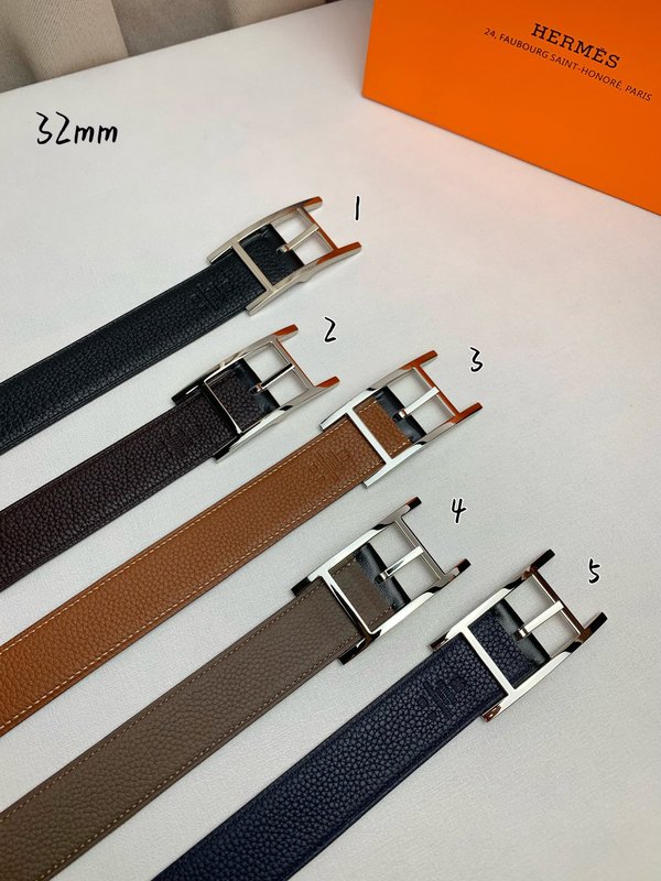 에르메스 양면 핀 버클 벨트 수입 소가죽 32mm 001-177226