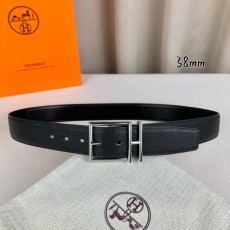에르메스 블랙 토고 평면 양면 핀 버클 벨트 001-177242