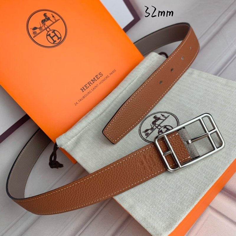 에르메스 양면 리치 그레인 핀 버클 벨트 32mm 001-177249
