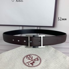 에르메스 H 버클 핀 백크 천연 소가죽 벨트 001-177279