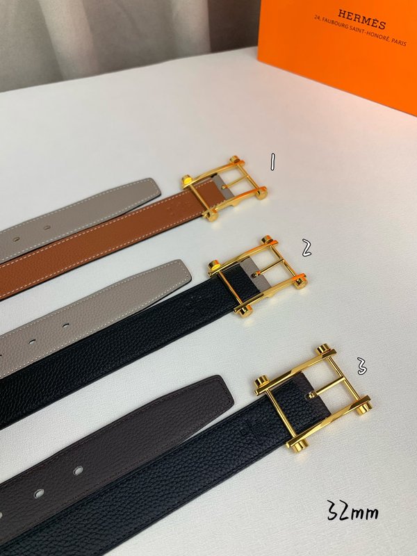 에르메스 양면 리치 그레인 핀 버클 벨트 32mm 001-177329