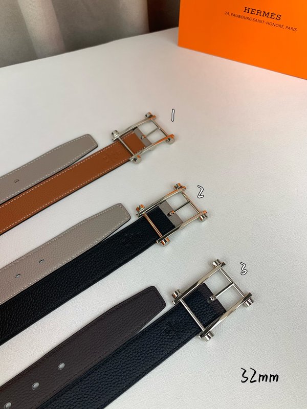 에르메스 양면 리치 그레인 핀 버클 벨트 32mm 001-177329