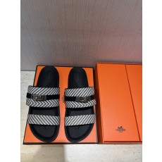에르메스 남성 스트라이프 가죽 슬리퍼 001-178542