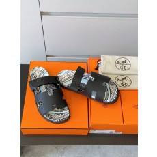 에르메스 H 로고 블랙 가죽 샌들 001-178819