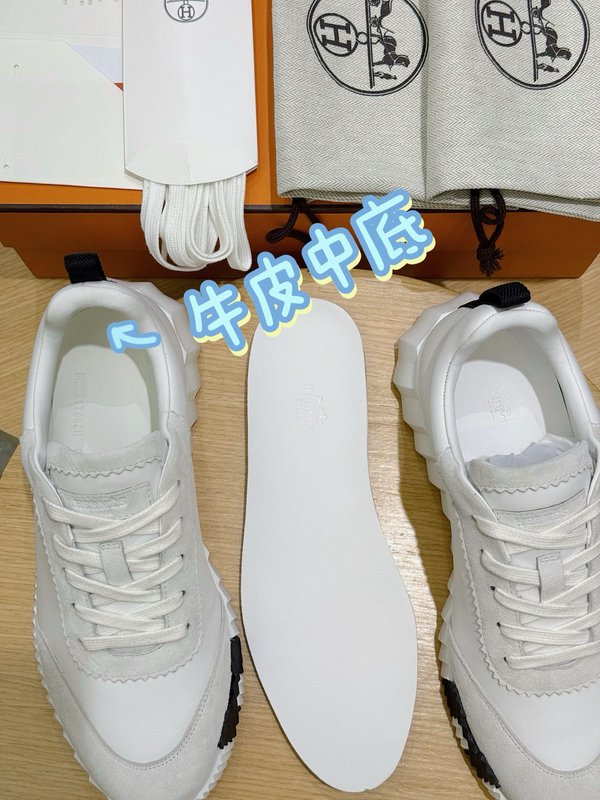 에르메스 남성 화이트 스니커즈 가죽 미드솔 001-178874