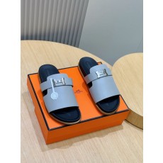 에르메스 남성 H 버클 가죽 슬리퍼 001-179096