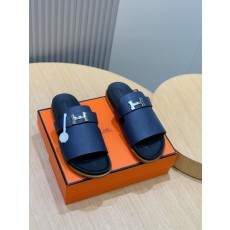 에르메스 남성 H 버클 가죽 슬리퍼 001-179101