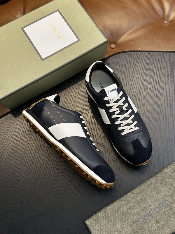 TOM FORD Cambridge 가죽 로우탑 스니커즈 001-179277