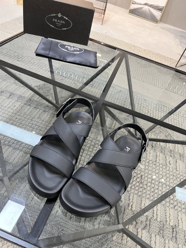 Prada 프라다 남성春夏 가죽 슬리퍼 001-179608