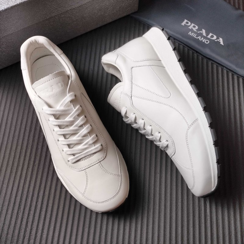 PRADA 507 화이트 레더 스니커즈 001-179898