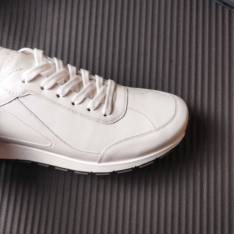 PRADA 507 화이트 레더 스니커즈 001-179898
