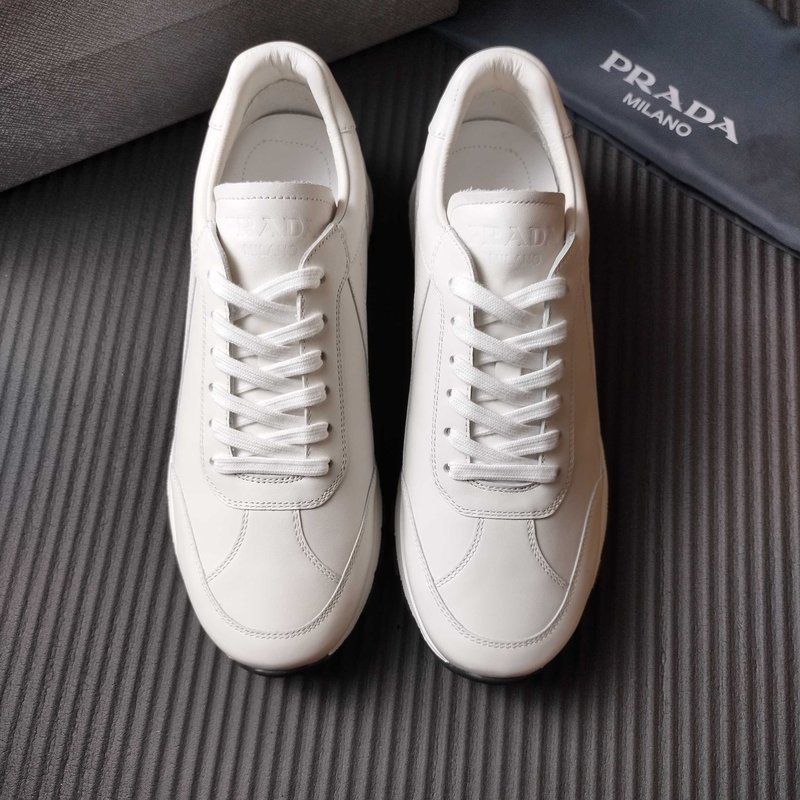 PRADA 507 화이트 레더 스니커즈 001-179898