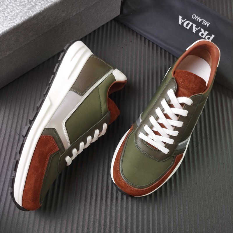 PRADA 프라다 그린 스팟 패브릭 캐주얼슈즈 001-179905
