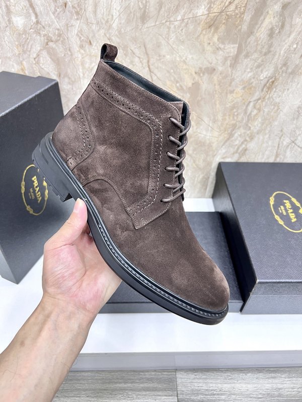 PRADA 사피아노 가죽 첼시 부츠 001-179923