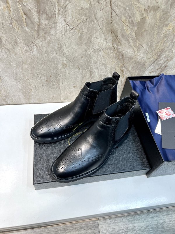 PRADA 남성용 첼시 부츠 소 가죽 보온 001-179930