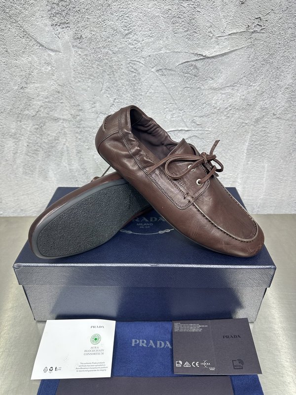 PRADA 빈티지 남성 가죽 스플라이스 슈즈 001-180019