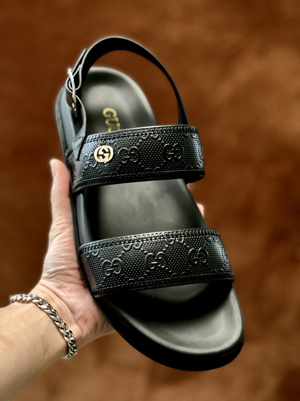 Gucci 구치 남성용 두꺼운 바닥 가죽 샌들 슬리퍼 001-180103