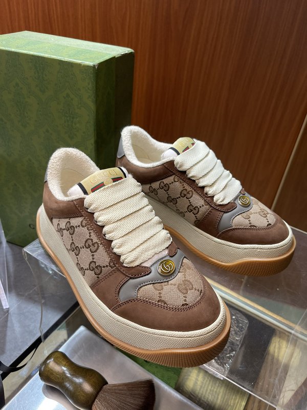 GUCCI Screener 두꺼운 밑창 패디 슈즈 001-180182