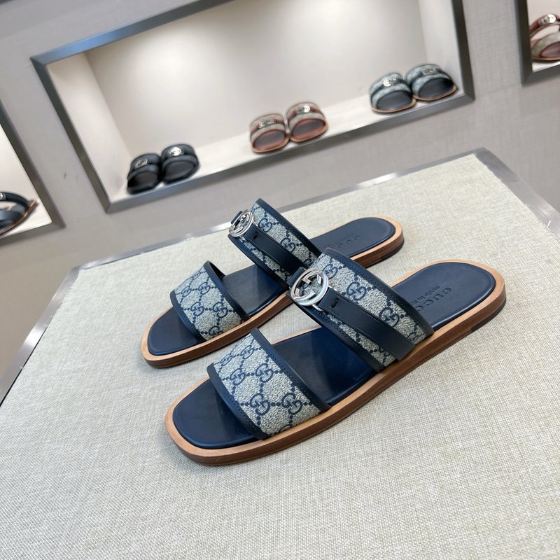Gucci 클래식 패턴 가죽 슬리퍼 001-180387