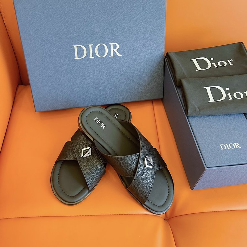 Dior Alias 남성 그레인 가죽 슬리퍼 001-180540