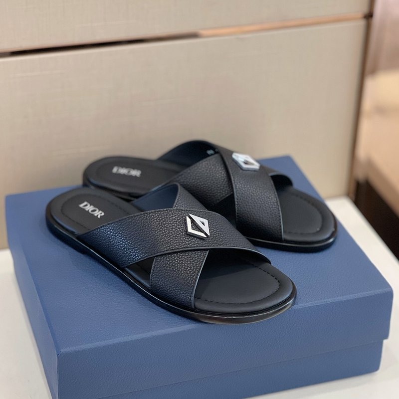 Dior Alias 남성 그레인 가죽 슬리퍼 001-180540