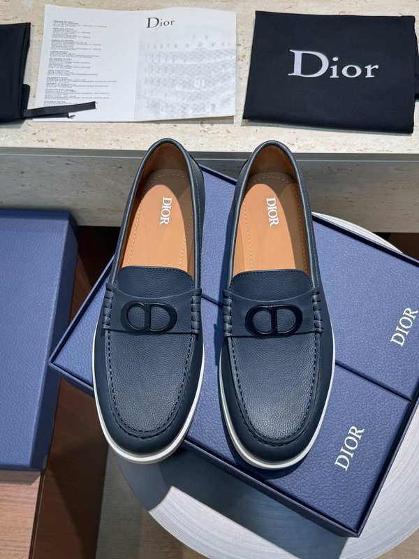 Dior Granville 남성 네이비 수ède 로퍼 001-180637
