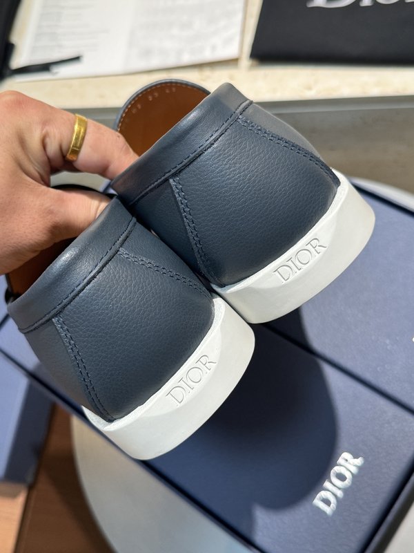 Dior Granville 남성 네이비 수ède 로퍼 001-180637
